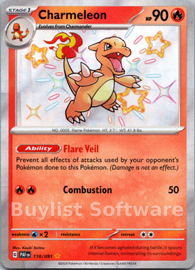 Charmeleon [110/091] [Paldean Fates] Holofoil
