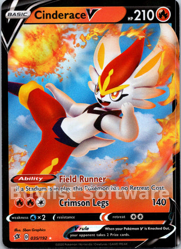 Cinderace V [035/192] [Rebel Clash] Holofoil