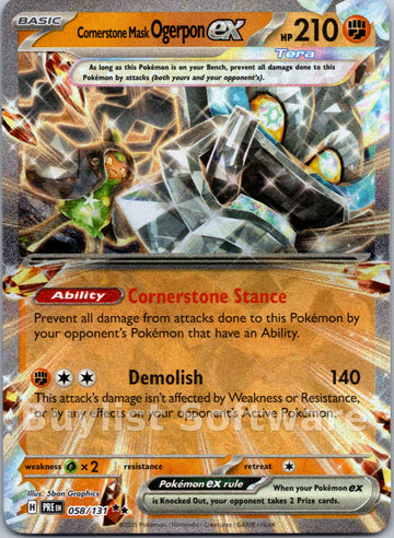 Cornerstone Mask Ogerpon ex [058/131] [Prismatic Evolutions] Holofoil