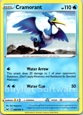 Cramorant [062/202] [Sword & Shield Base Set]
