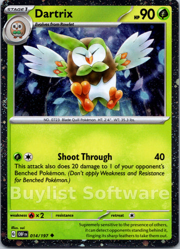 Dartrix (Cosmos Holo) [014/197] [Obsidian Flames] Holofoil