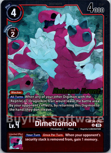 Dimetromon [BT24-012 U] [Time Stranger Release Events Cards] Foil