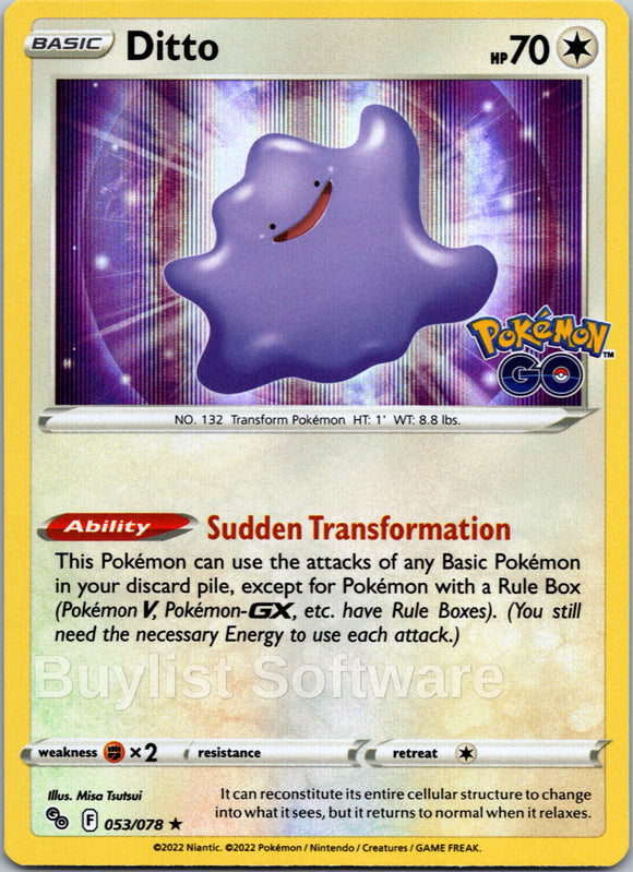 Ditto [053/078] [Pokemon GO] Holofoil