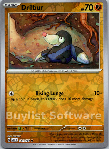 Drilbur [111/197] [Obsidian Flames] Reverse Holofoil