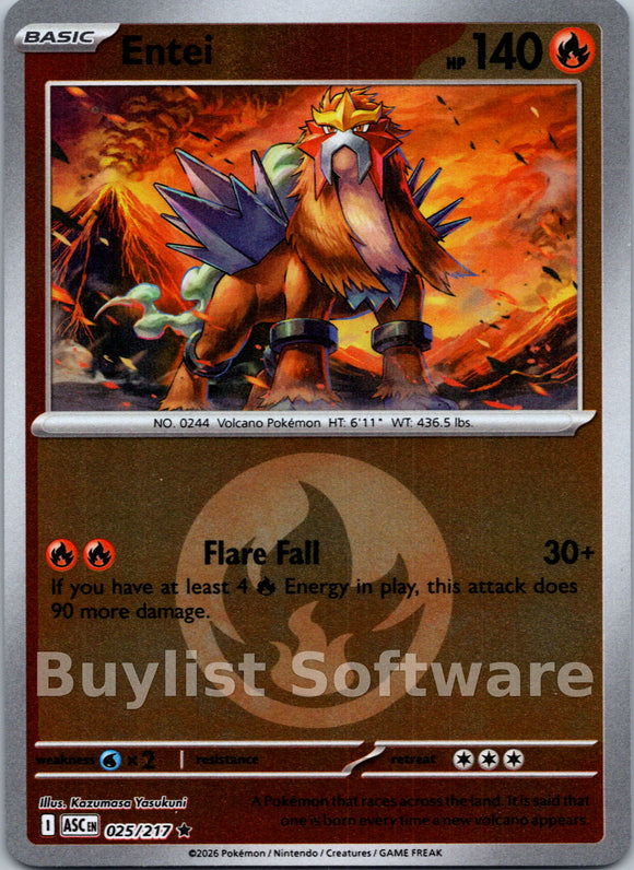 Entei (Energy Symbol Pattern) [025/217] [Ascended Heroes] Reverse Holofoil