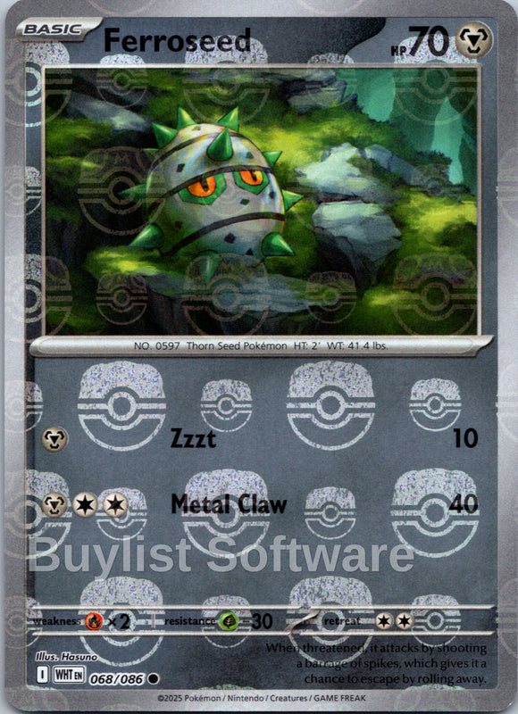 Ferroseed (Master Ball Pattern) [068/086] [White Flare] Holofoil