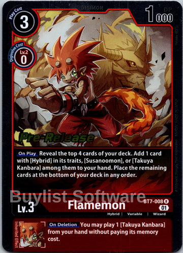 Flamemon [BT7-008] [Next Adventure Pre-Release Cards] Foil