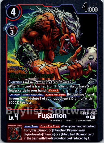 Fugamon [BT24-013 U] [Time Stranger Release Events Cards] Foil