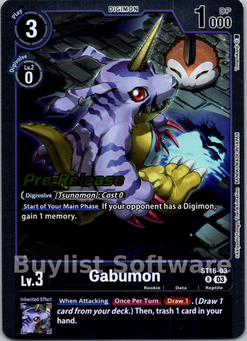 Gabumon [ST16-03] [Starter Deck 16: Wolf of Friendship Pre-Release Cards] Foil