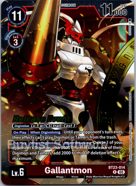 Gallantmon [BT23-014 R] [Hackers' Slumber Release Event Cards] Foil