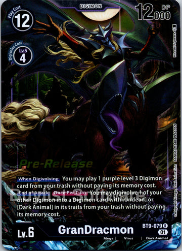 GranDracmon [BT9-079] [X Record Pre-Release Cards] Foil