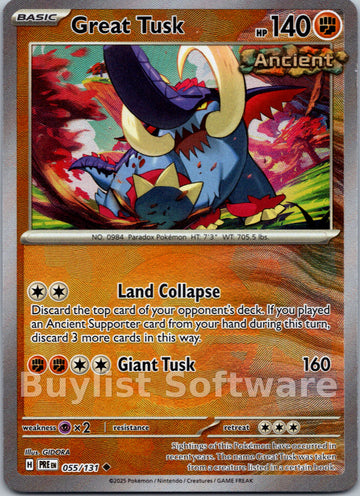 Great Tusk (Poke Ball Pattern) [055/131] [Prismatic Evolutions] Holofoil