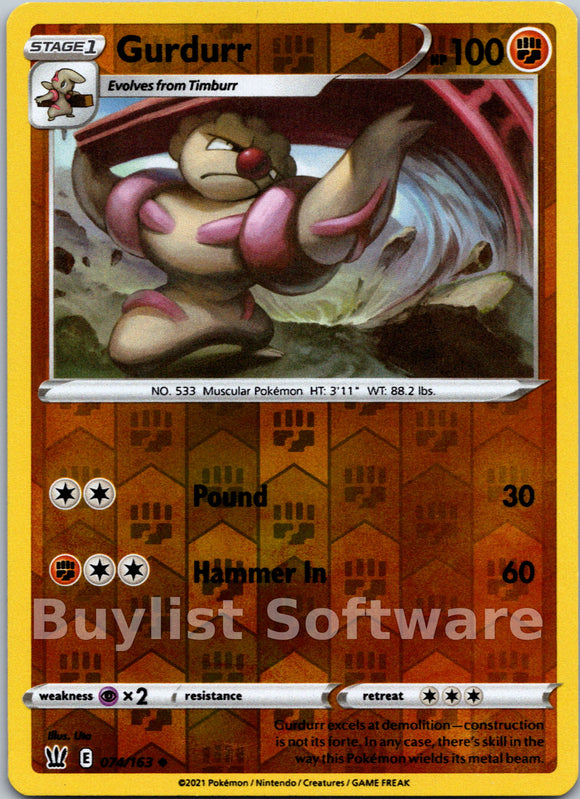 Gurdurr [074/163] [Battle Styles] Reverse Holofoil