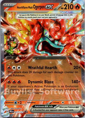 Hearthflame Mask Ogerpon ex [017/131] [Prismatic Evolutions] Holofoil