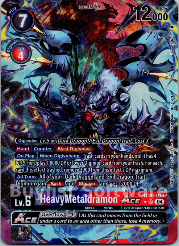 HeavyMetaldramon ACE (Alternate Art) [BT20-077] [Release Special Booster 2.5] Foil