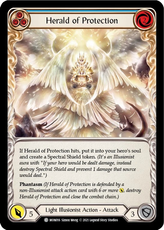 Herald of Protection (Blue) [MON016] [Monarch] Unlimited Edition Rainbow Foil