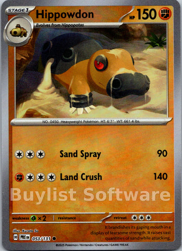 Hippowdon (Master Ball Pattern) [053/131] [Prismatic Evolutions] Holofoil