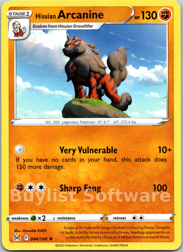Hisuian Arcanine [084/196] [Lost Origin]