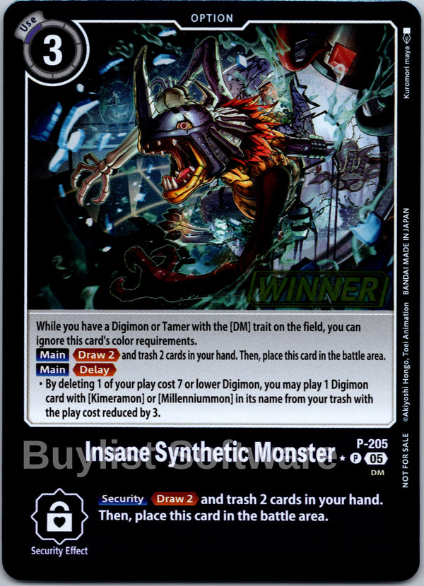Insane Synthetic Monster (Store Tournament 2025 Vol.4 Winner Pack) [P-205] [Digimon Promotion Cards] Foil