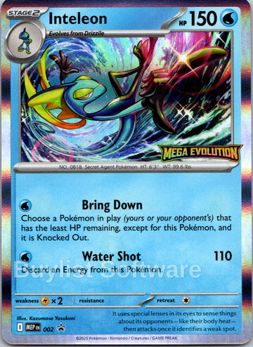 Inteleon (Mega Evolution Stamped) [002] [Mega Evolution Promo] Holofoil