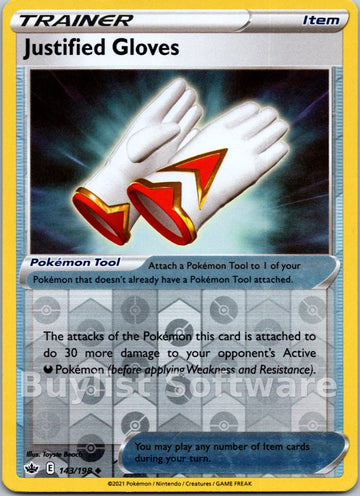 Justified Gloves [143/198] [Chilling Reign] Reverse Holofoil
