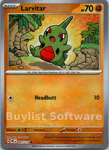 Larvitar (Master Ball Pattern) [047/131] [Prismatic Evolutions] Holofoil