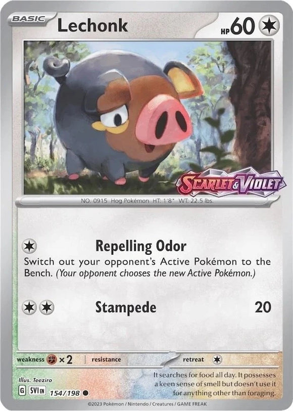 Lechonk (Store Promo) [154/198] [Scarlet & Violet Base Set] Reverse Holofoil