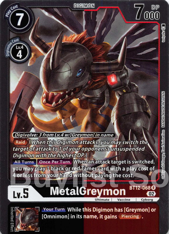 MetalGreymon [BT12-068] [Across Time] Foil