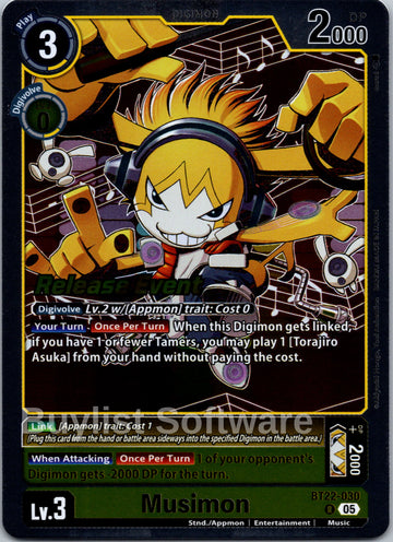 Musimon [BT22-030] [Cyber Eden Release Event Cards] Foil