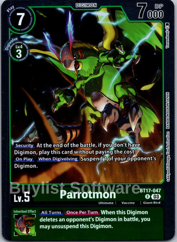Parrotmon [BT17-047] [Secret Crisis] Foil