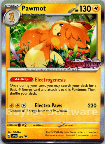 Pawmot (Scarlet & Violet Promo Cards Stamped) [006] [Scarlet & Violet Promo Cards] Holofoil