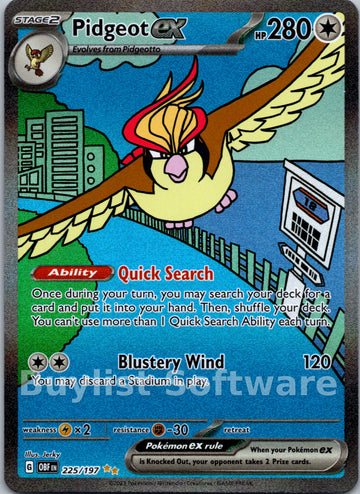 Pidgeot ex [225/197] [Obsidian Flames] Holofoil