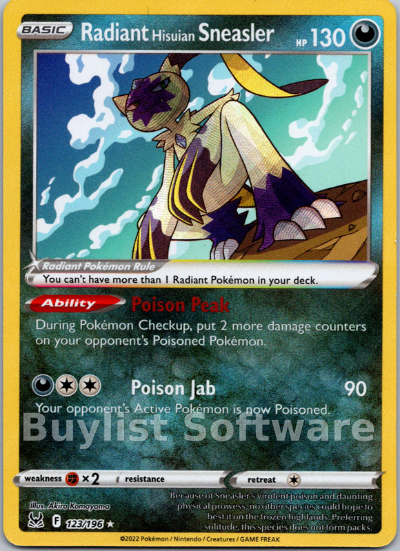 Radiant Hisuian Sneasler [123/196] [Lost Origin] Holofoil