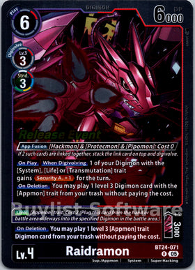 Raidramon [BT24-071] [Time Stranger Release Events Cards]