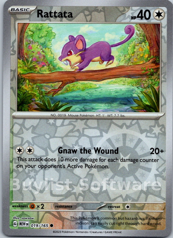 Rattata [019/165] [Scarlet & Violet 151] Reverse Holofoil