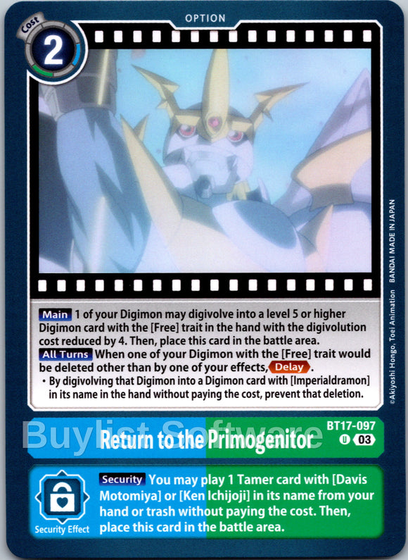 Return to the Primogenitor [BT17-097] [Secret Crisis]