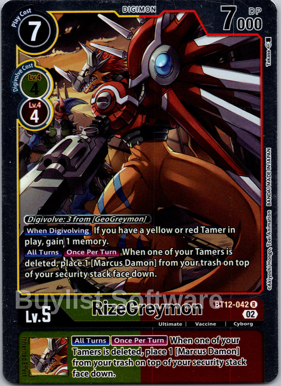 RizeGreymon [BT12-042] [Across Time] Foil