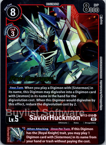 SaviorHuckmon [BT13-016] [Versus Royal Knights Pre-Release Cards] Foil