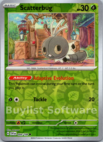 Scatterbug [008/198] [Scarlet & Violet Base Set] Reverse Holofoil
