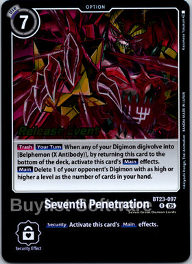 Seventh Penetration [BT23-097] [Hackers' Slumber Release Event Cards] Foil
