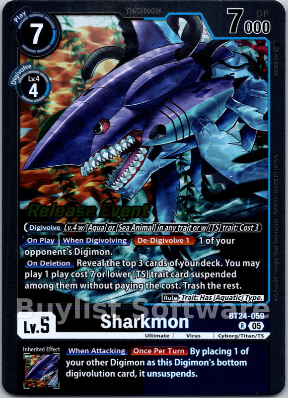 Sharkmon [BT24-059 R] [Time Stranger Release Events Cards]