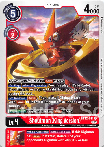 Shoutmon (King Version) [BT12-011] [Across Time]