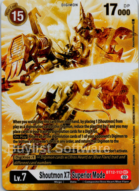 Shoutmon X7: Superior Mode (Alternate Art) (Gold) [BT12-112] [Across Time] Foil