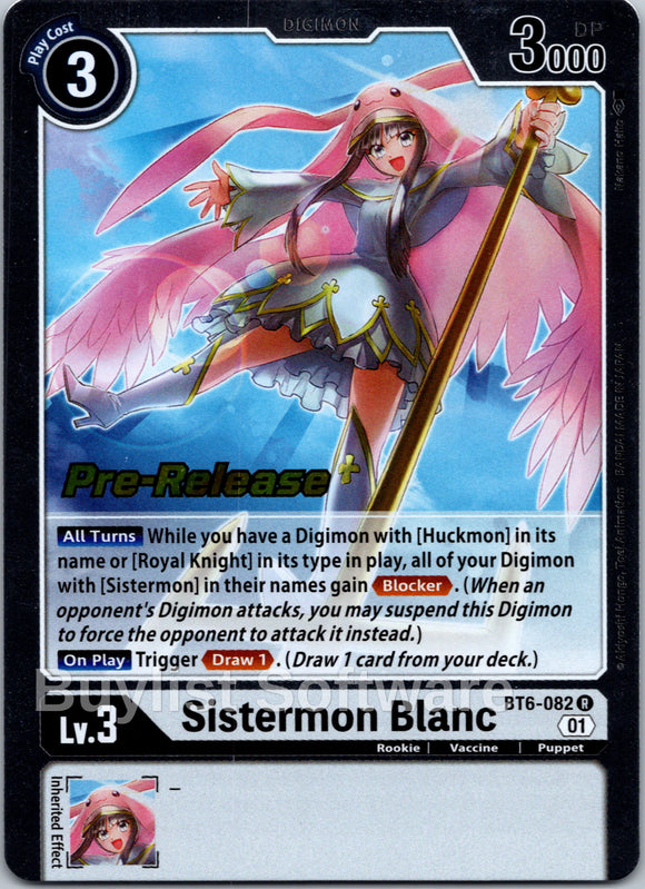 Sistermon Blanc [BT6-082] [Double Diamond Pre-Release Cards] Foil