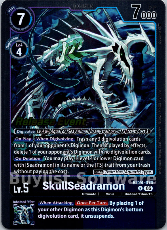 SkullSeadramon [BT24-074 R] [Time Stranger Release Events Cards]