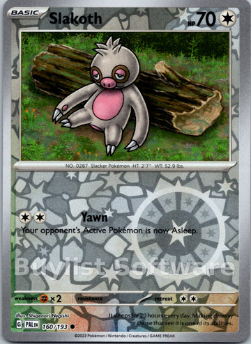 Slakoth [160/193] [Paldea Evolved] Reverse Holofoil