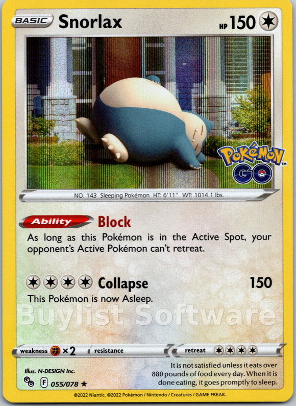 Snorlax [055/078] [Pokemon GO] Holofoil