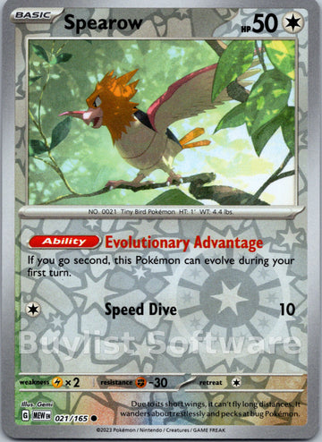 Spearow [021/165] [Scarlet & Violet 151] Reverse Holofoil
