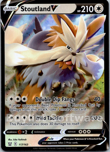Stoutland V [117/163] [Battle Styles] Holofoil