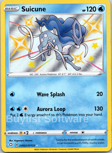 Suicune [SV022/SV122] [Shining Fates: Shiny Vault] Holofoil